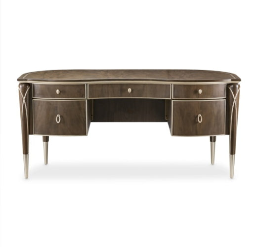 AICO Villa Cherie Desk in Hazelnut - Bargain Furniture (Detroit, MI)