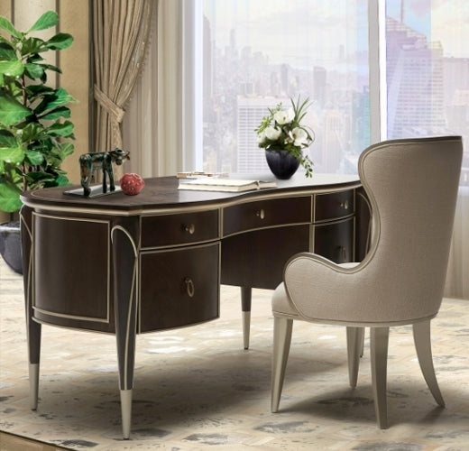 AICO Villa Cherie Desk in Hazelnut - Bargain Furniture (Detroit, MI)