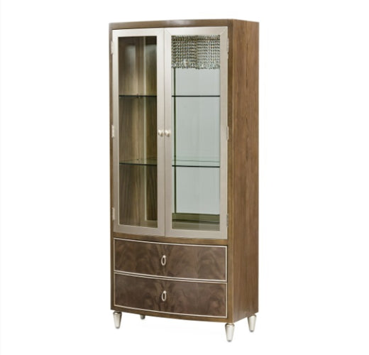 AICO Villa Cherie Display Cabinet in Hazelnut - Bargain Furniture (Detroit, MI)