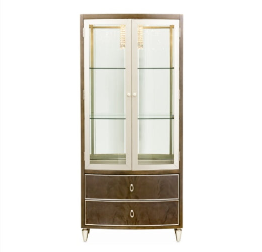 AICO Villa Cherie Display Cabinet in Hazelnut - Bargain Furniture (Detroit, MI)