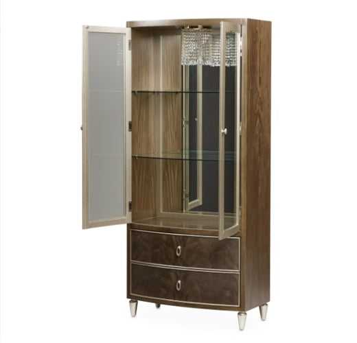 AICO Villa Cherie Display Cabinet in Hazelnut - Bargain Furniture (Detroit, MI)