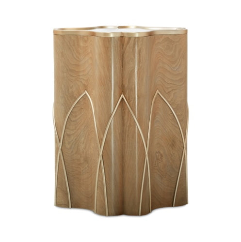 AICO Villa Cherie Chairside Table in Caramel - Bargain Furniture (Detroit, MI)