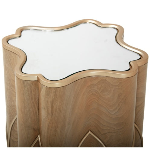AICO Villa Cherie Chairside Table in Caramel - Bargain Furniture (Detroit, MI)