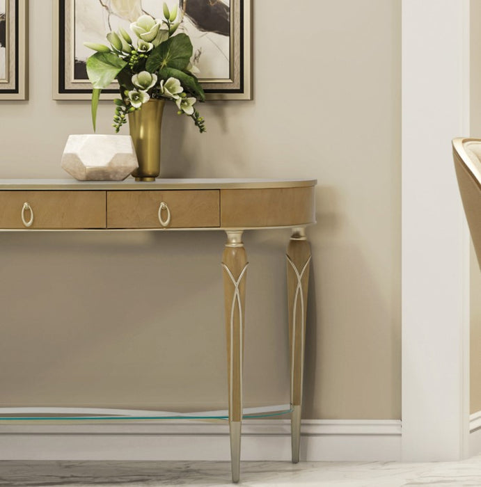 AICO Villa Cherie Console Table in Caramel - Bargain Furniture (Detroit, MI)