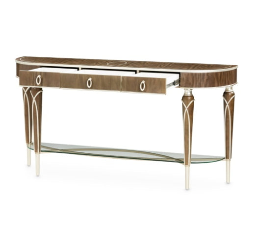 AICO Villa Cherie Console Table in Hazelnut - Bargain Furniture (Detroit, MI)