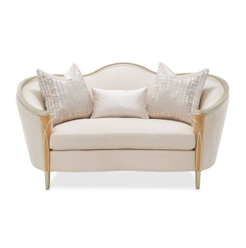 AICO Villa Cherie Loveseat in Caramel - Bargain Furniture (Detroit, MI)
