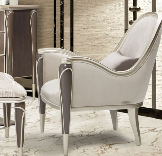 AICO Villa Cherie Accent Chair in Hazelnut - Bargain Furniture (Detroit, MI)