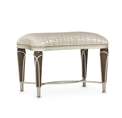 AICO Villa Cherie Ottoman in Hazelnut - Bargain Furniture (Detroit, MI)