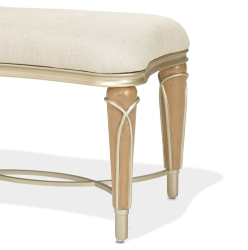 AICO Villa Cherie Ottoman in Caramel - Bargain Furniture (Detroit, MI)