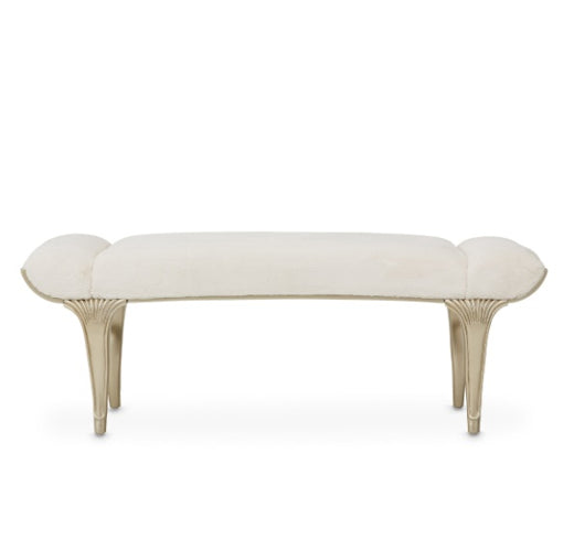 AICO Villa Cherie Tufted Bed Bench in Hazelnut - Bargain Furniture (Detroit, MI)