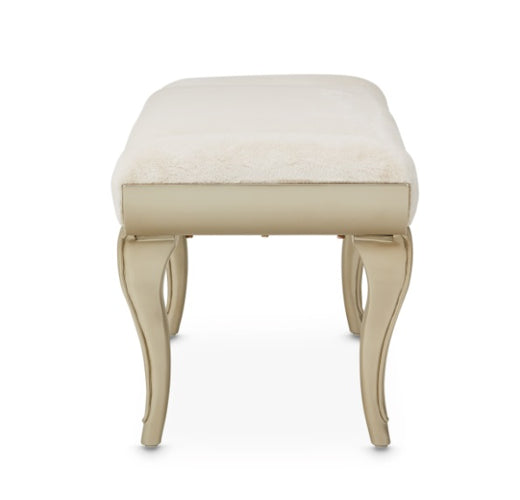 AICO Villa Cherie Tufted Bed Bench in Hazelnut - Bargain Furniture (Detroit, MI)
