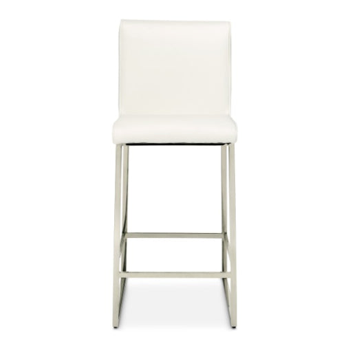AICO Furniture State St.Counter Height Chair in Glossy White - Bargain Furniture (Detroit, MI)