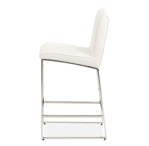 AICO Furniture State St.Counter Height Chair in Glossy White - Bargain Furniture (Detroit, MI)