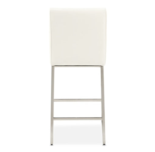 AICO Furniture State St.Counter Height Chair in Glossy White - Bargain Furniture (Detroit, MI)
