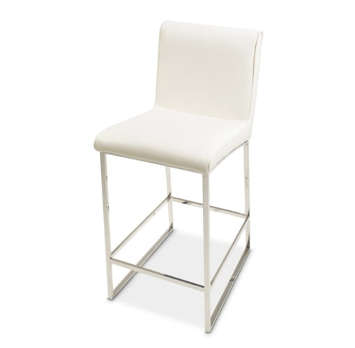 AICO Furniture State St.Counter Height Chair in Glossy White - Bargain Furniture (Detroit, MI)