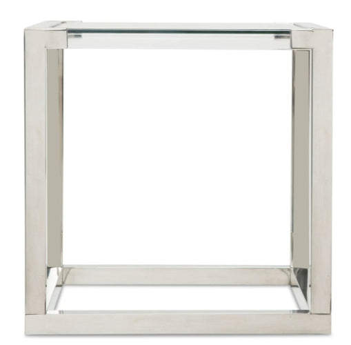 AICO Furniture State St. Square End Table in Stainless Steel - Bargain Furniture (Detroit, MI)