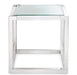 AICO Furniture State St. Square End Table in Stainless Steel - Bargain Furniture (Detroit, MI)