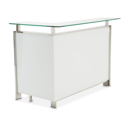 AICO Furniture State St. Bar Table in Glossy White - Bargain Furniture (Detroit, MI)