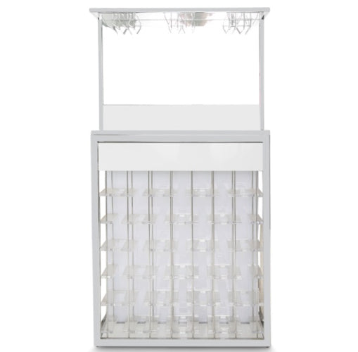 AICO Furniture State St. Wall Bar in Glossy White - Bargain Furniture (Detroit, MI)