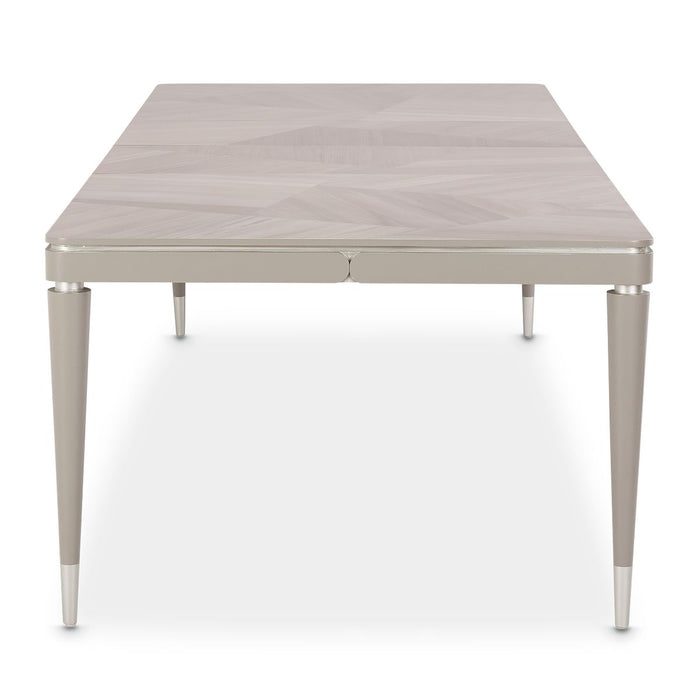 AICO Lanterna Rectangular Dining Table in Silver Mist - Bargain Furniture (Detroit, MI)