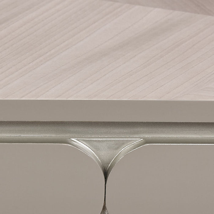 AICO Lanterna Rectangular Dining Table in Silver Mist - Bargain Furniture (Detroit, MI)