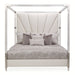 AICO Penthouse King Canopy Channel Tufted Upholstered Bed in Ash Gray - Bargain Furniture (Detroit, MI)