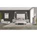 AICO Penthouse King Canopy Channel Tufted Upholstered Bed in Ash Gray - Bargain Furniture (Detroit, MI)