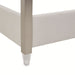 AICO Penthouse/Lanterna King Canopy Channel Tufted Upholstered Bed in Silver Mist - Bargain Furniture (Detroit, MI)