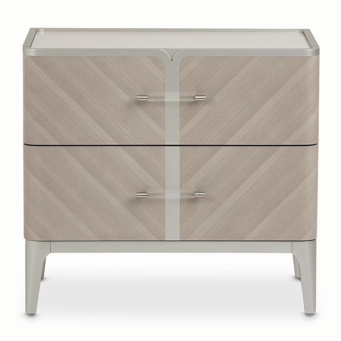 AICO Lanterna Nightstand in Silver Mist - Bargain Furniture (Detroit, MI)