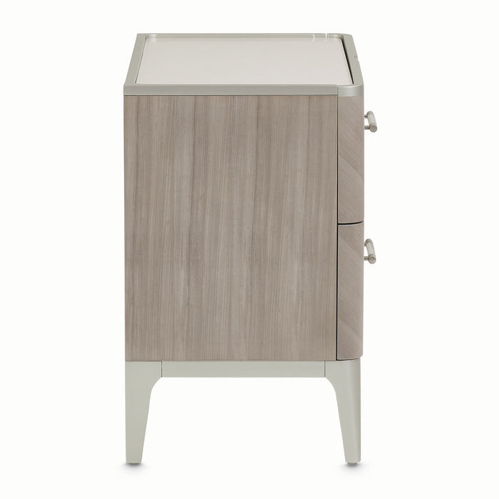 AICO Lanterna Nightstand in Silver Mist - Bargain Furniture (Detroit, MI)