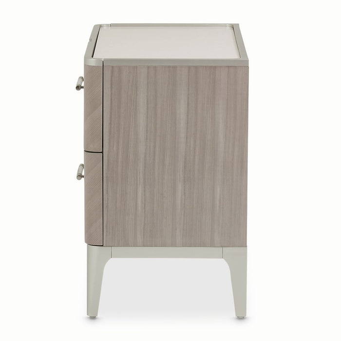 AICO Lanterna Nightstand in Silver Mist - Bargain Furniture (Detroit, MI)