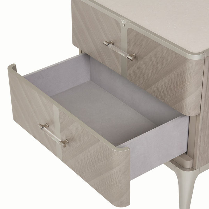 AICO Lanterna Nightstand in Silver Mist - Bargain Furniture (Detroit, MI)