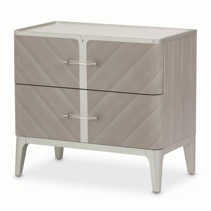 AICO Lanterna Nightstand in Silver Mist - Bargain Furniture (Detroit, MI)