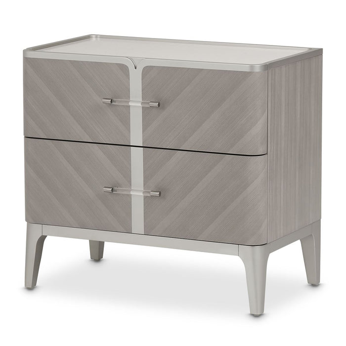 AICO Lanterna Nightstand in Silver Mist - Bargain Furniture (Detroit, MI)
