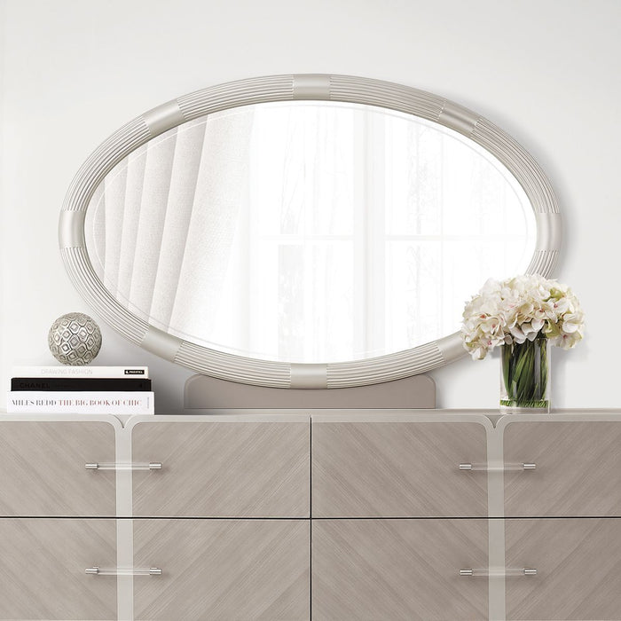 AICO Lanterna Dresser Mirror in Silver Mist - Bargain Furniture (Detroit, MI)