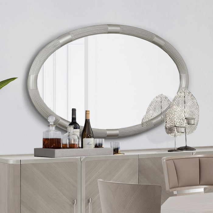 AICO Lanterna Sideboard Mirror in Silver Mist - Bargain Furniture (Detroit, MI)