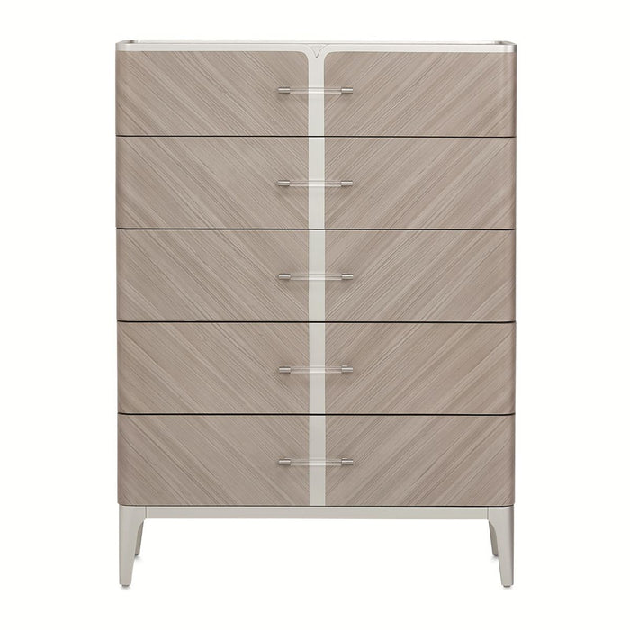 AICO Lanterna Highboy Chest in Silver Mist - Bargain Furniture (Detroit, MI)