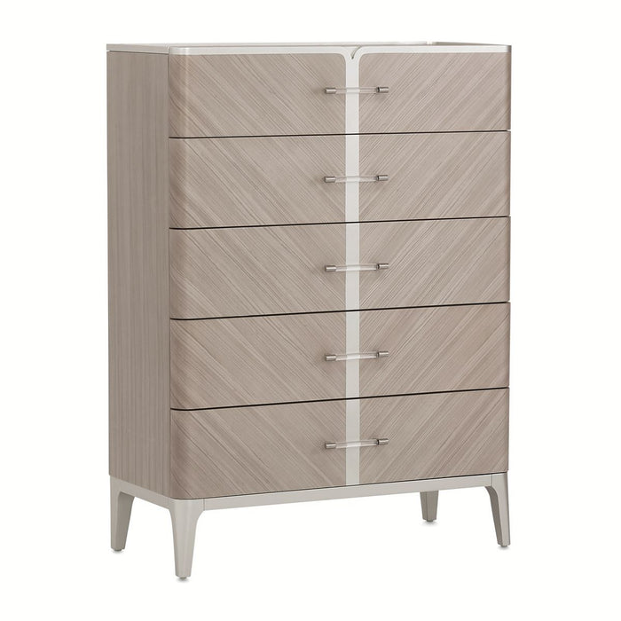 AICO Lanterna Highboy Chest in Silver Mist - Bargain Furniture (Detroit, MI)