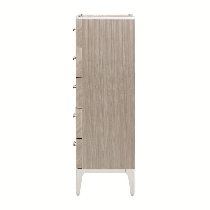 AICO Lanterna Highboy Chest in Silver Mist - Bargain Furniture (Detroit, MI)