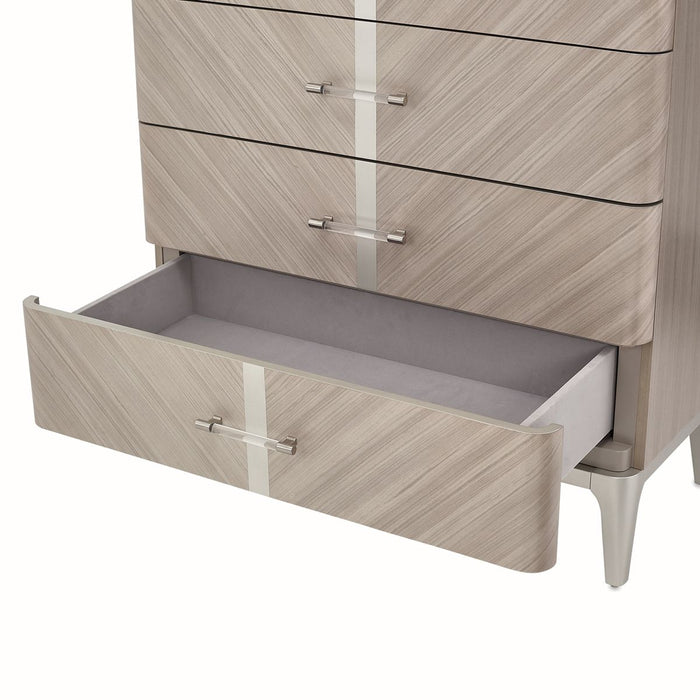 AICO Lanterna Highboy Chest in Silver Mist - Bargain Furniture (Detroit, MI)