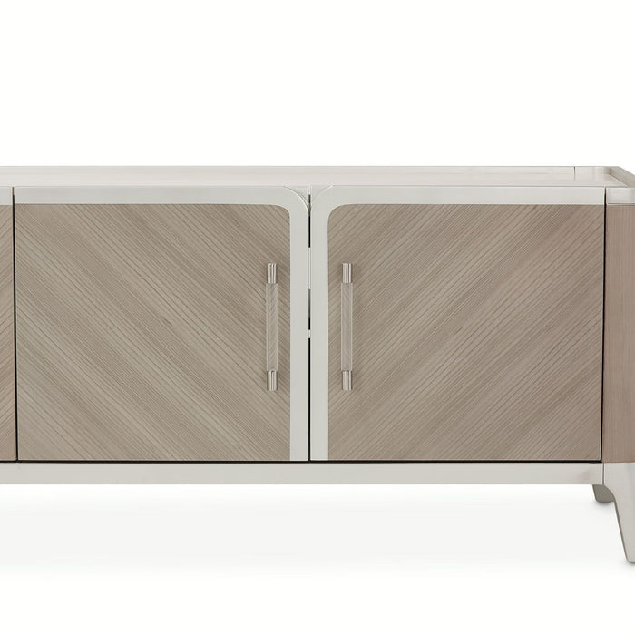 AICO Lanterna Media Cabinet in Silver Mist - Bargain Furniture (Detroit, MI)