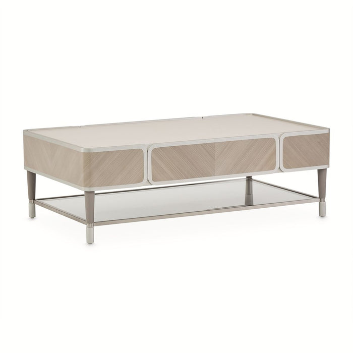 AICO Lanterna Cocktail Table in Silver Mist - Bargain Furniture (Detroit, MI)