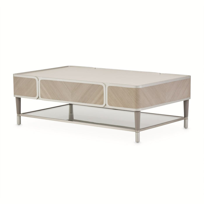 AICO Lanterna Cocktail Table in Silver Mist - Bargain Furniture (Detroit, MI)