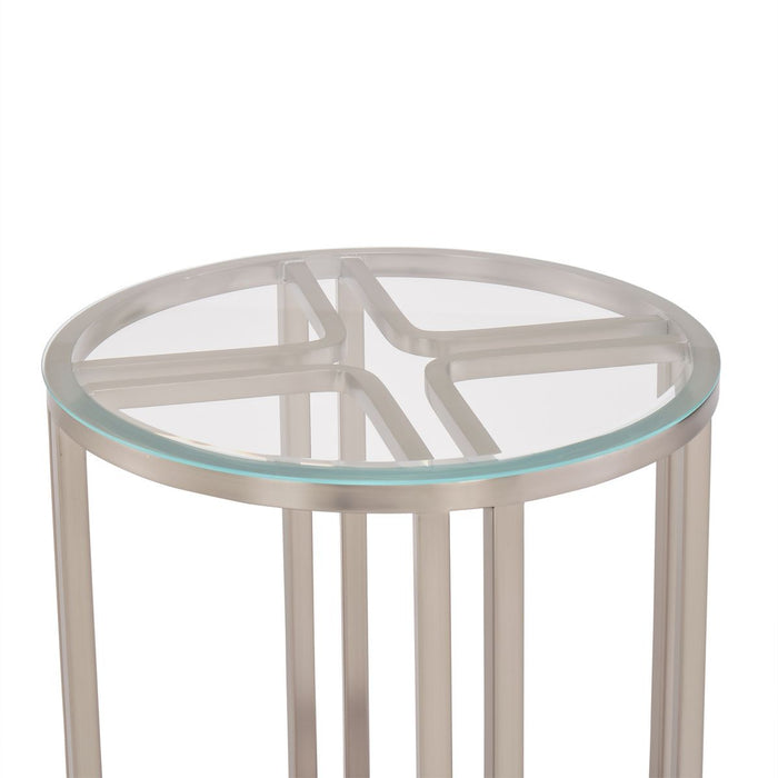 AICO Lanterna Chairside Table in Silver Mist - Bargain Furniture (Detroit, MI)