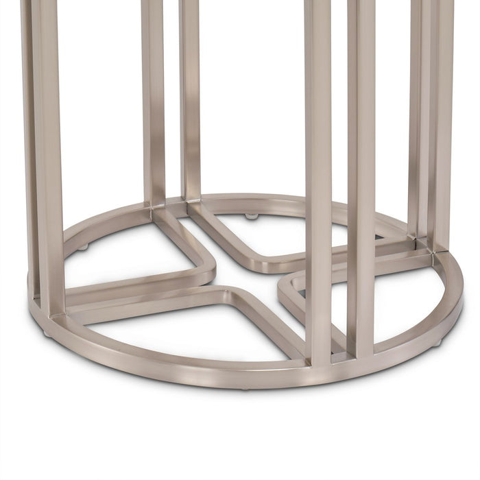 AICO Lanterna Chairside Table in Silver Mist - Bargain Furniture (Detroit, MI)