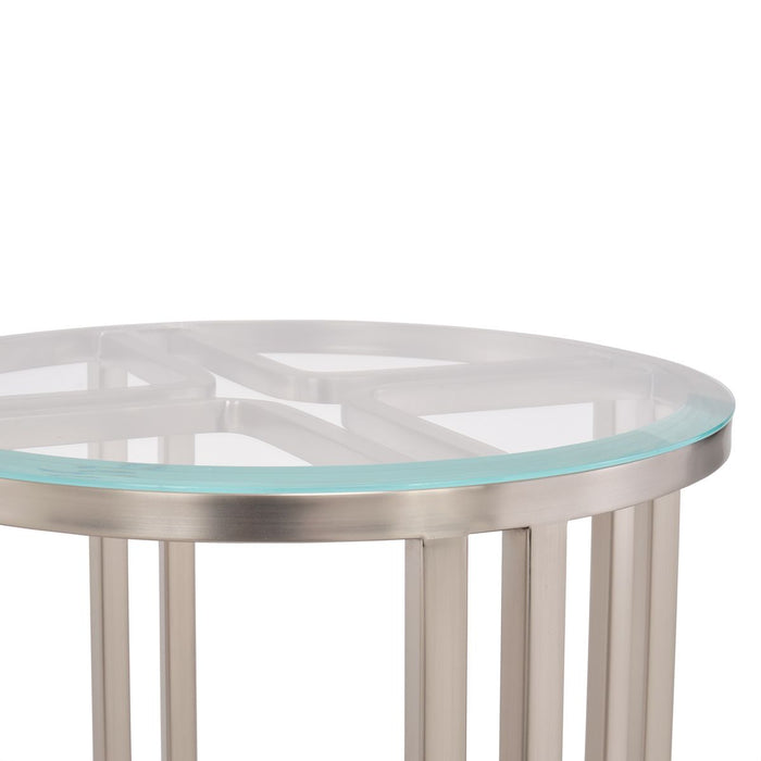 AICO Lanterna Chairside Table in Silver Mist - Bargain Furniture (Detroit, MI)