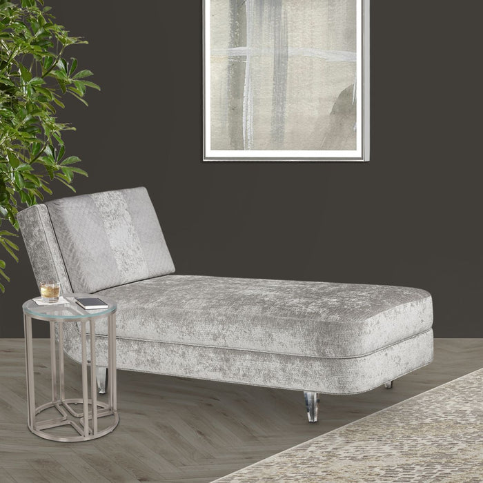 AICO Lanterna Chairside Table in Silver Mist - Bargain Furniture (Detroit, MI)