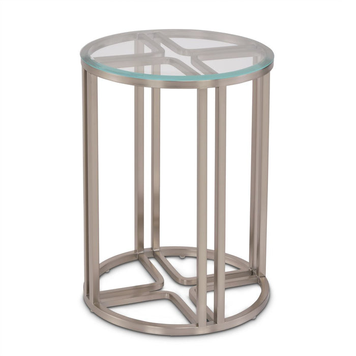 AICO Lanterna Chairside Table in Silver Mist - Bargain Furniture (Detroit, MI)