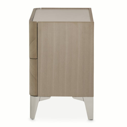 AICO Furniture Penthouse Nightstand in Ash Gray - Bargain Furniture (Detroit, MI)