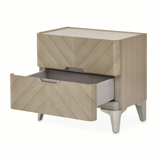 AICO Furniture Penthouse Nightstand in Ash Gray - Bargain Furniture (Detroit, MI)